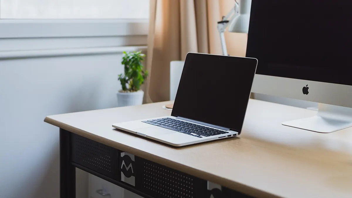 A laptop on a neat desk