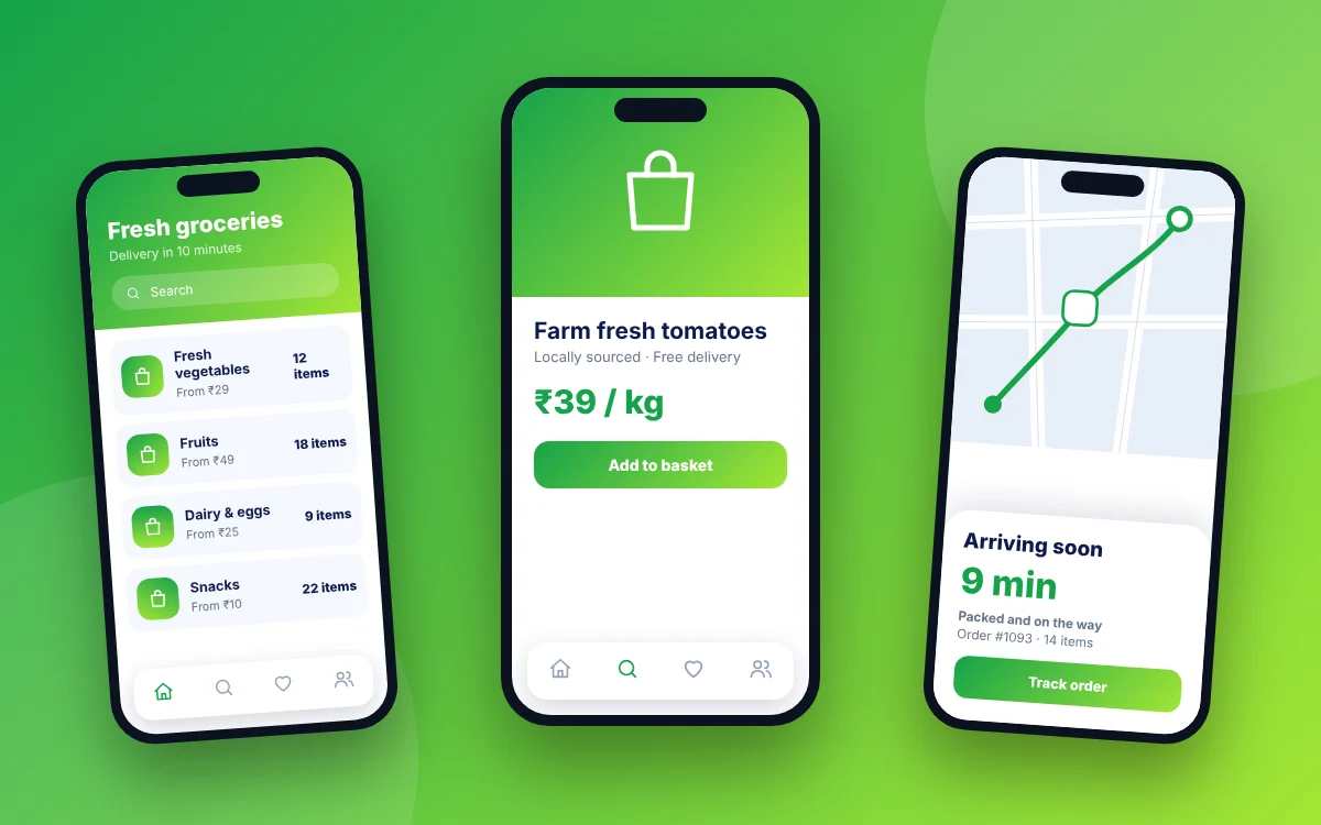 Grocery & Quick Commerce App — sample design preview