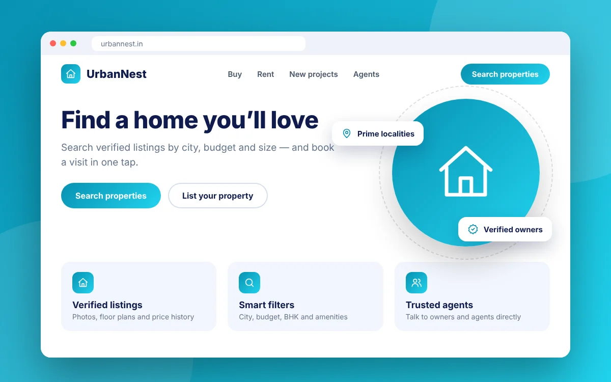 Real Estate Listings Portal — sample design preview