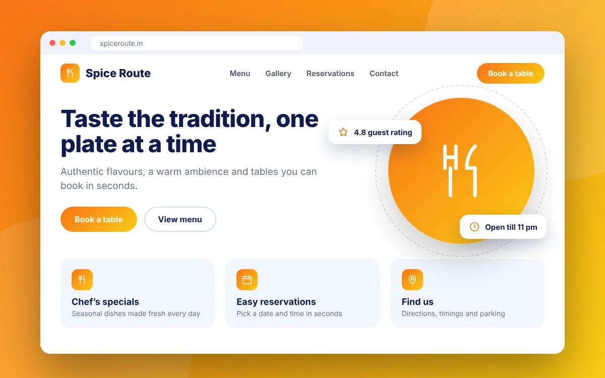 Sample website development design